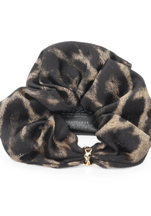 Saint Laurent Pre-Owned Cassandra leopard-print scrunchie - Black