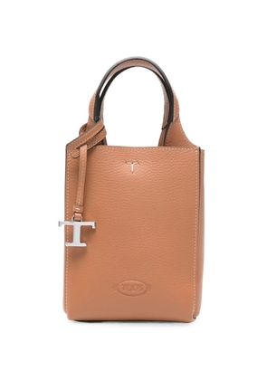 Tod's T Timeless charm leather tote bag - Neutrals