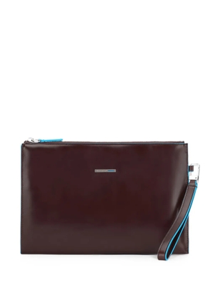 PIQUADRO logo-plaque wristlet clutch bag - Brown