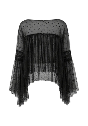 Alberta Ferretti star-print flared-sleeve blouse - Black