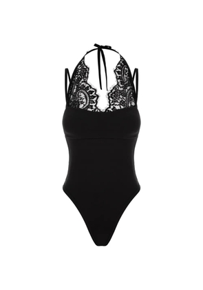 HAMZA Karol lace-trim bodysuit - Black