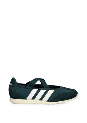 adidas suede-panelled 3-stripe ballet flats - Green
