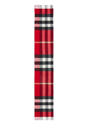 Burberry The Classic Check-pattern fringed-trim scarf - Red