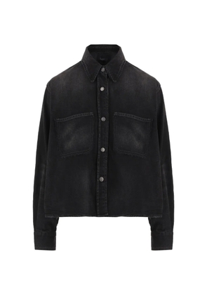 Haikure faded-effect raw-edge shirt - Black