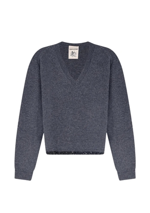 Semicouture Celia sequin-embellished V-neck sweater - Grey