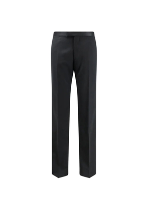 Tagliatore Tuxedo satin-waistband virgin wool tailored trousers - Black