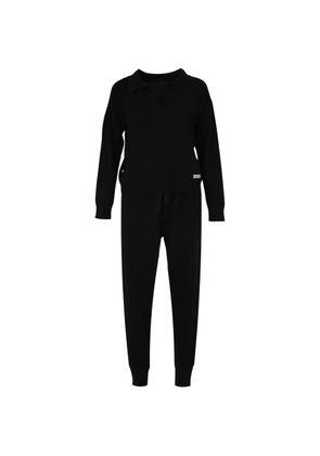 Izaak Azanei collared knitted tracksuit - Black