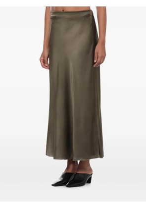 Avant Toi satin-finish elasticated-waistband maxi skirt - Green