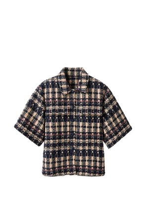 Edward Achour Paris checked tweed shirt jacket - Blue