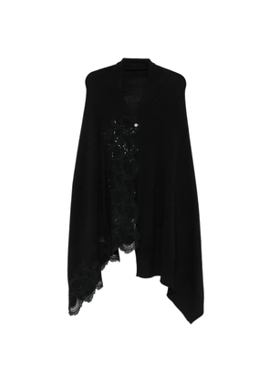 Ermanno Scervino lace-embellished draped cardigan - Blue