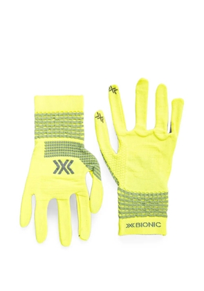 X BIONIC logo-print panelled gloves - Yellow