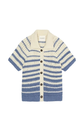 Closed striped-knit polo cardigan - Blue
