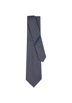 Ferragamo Gancini-pattern silk tie - Grey
