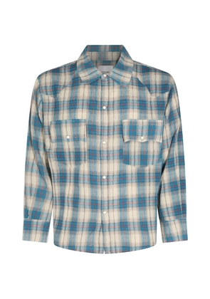 FOUND check-pattern Western shirt - Blue