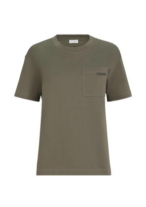 Brunello Cucinelli cotton jersey T-shirt with shiny tab - Green