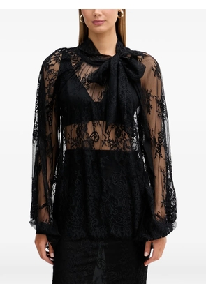VICOLO long-sleeve floral-lace blouse - Black