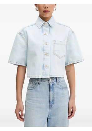 VICOLO cropped short-sleeve shirt - Blue