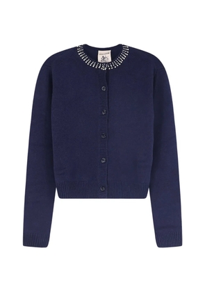 Semicouture Hennie crystal-embellished button-front cardigan - Blue