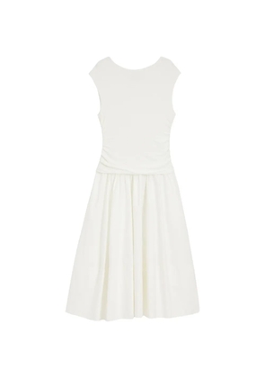 BOSS ruched-detail midi dress - White
