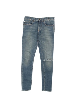 Saint Laurent Pre-Owned 2010s D02 distressed straight-leg jeans - Blue