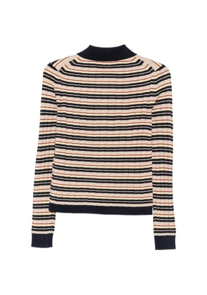 Guest In Residence striped half-zip polo shirt - Neutrals