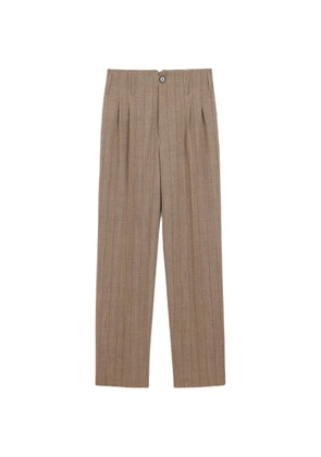 AMI Paris striped wool two-pleats trousers - Brown