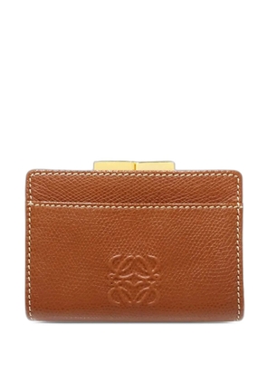 Loewe Pre-Owned 2010-2026 Leather Anagram coin pouch - Brown