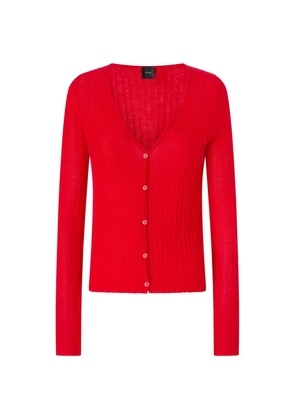 PINKO ribbed cardigan with buttons - Red