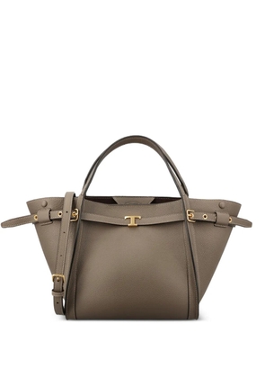 Tod's T Signature shopping bag in leather small - Brown