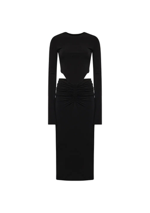 THE ANDAMANE Heloise cut-out ruched midi dress - Black
