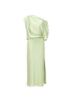 Hanita draped satin-finish maxi dress - Green