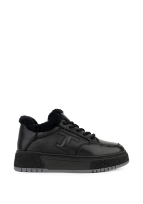LINDA BAUMANN shearling-trim platform sneakers - Black