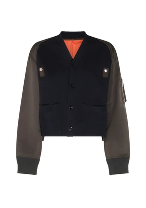 sacai panelled cardigan - Blue