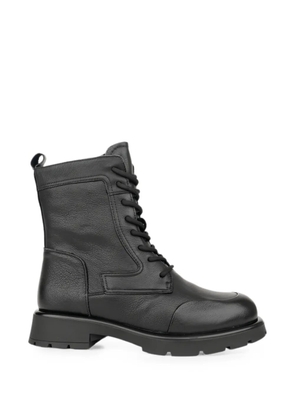 LINDA BAUMANN lace-up leather ankle boots - Black