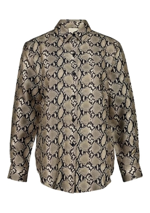 PAULA snakeskin printed twill shirt - Neutrals