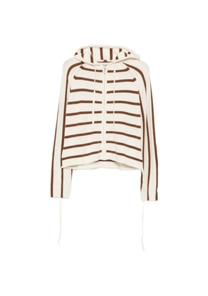 Semicouture striped zip-up hoodie - Neutrals