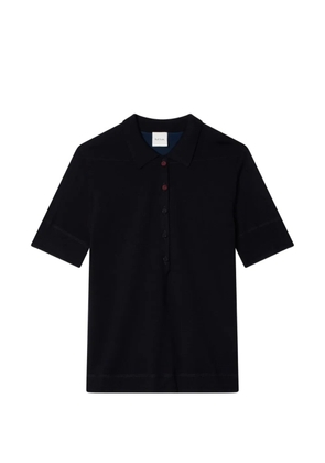 Paul Smith merino wool-blend navy blue polo shirt