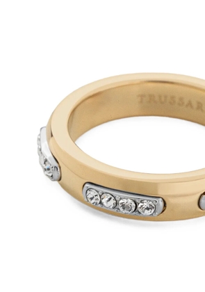 Trussardi crystal-embellished band ring - Gold