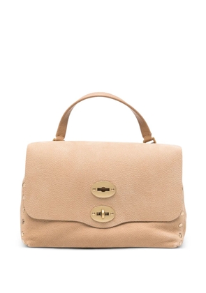 Zanellato Postina Jones stud-embellished leather tote bag - Neutrals