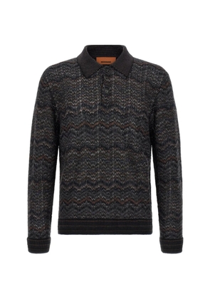 Missoni zigzag-knit polo shirt - Black