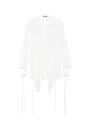 Ann Demeulemeester lace-trim tie-fastening shirt - White