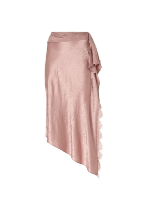 PINKO asymmetric midi skirt in satin