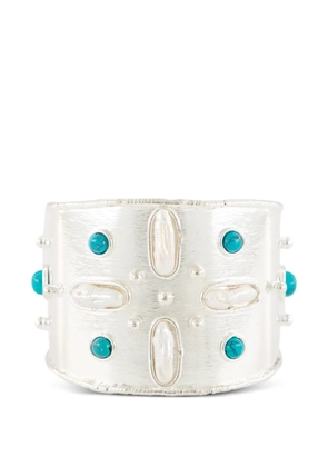 Sylvia Toledano Mojave pearl and turquoise cuff bracelet - Silver