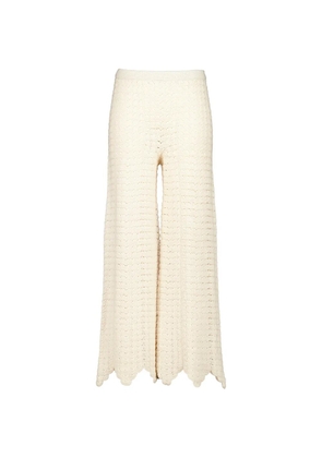 ESCVDO Safi Abanico crochet-stitch trousers - Neutrals