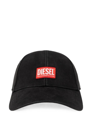 Diesel logo-patch baseball cap - Black