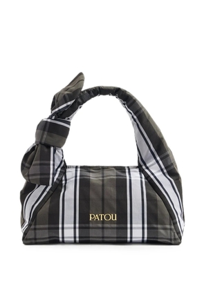 Patou knot check-print tote bag - Brown