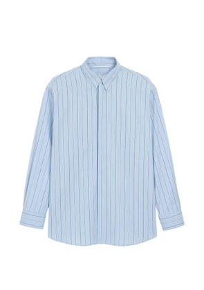 AMI Paris large striped cotton shirt with removable collar - Blue