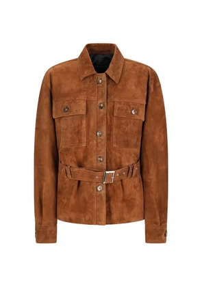 Alessandra Rich belted suede jacket - Brown