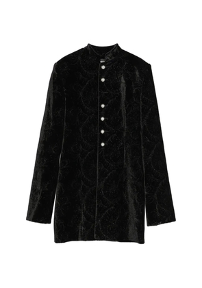 Ann Demeulemeester jacquard-patterned pearl-button jacket - Black