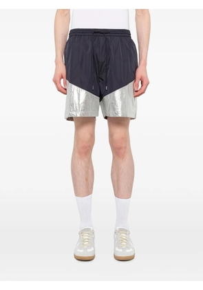 Juun.J metallic-panel drawstring shorts - Blue